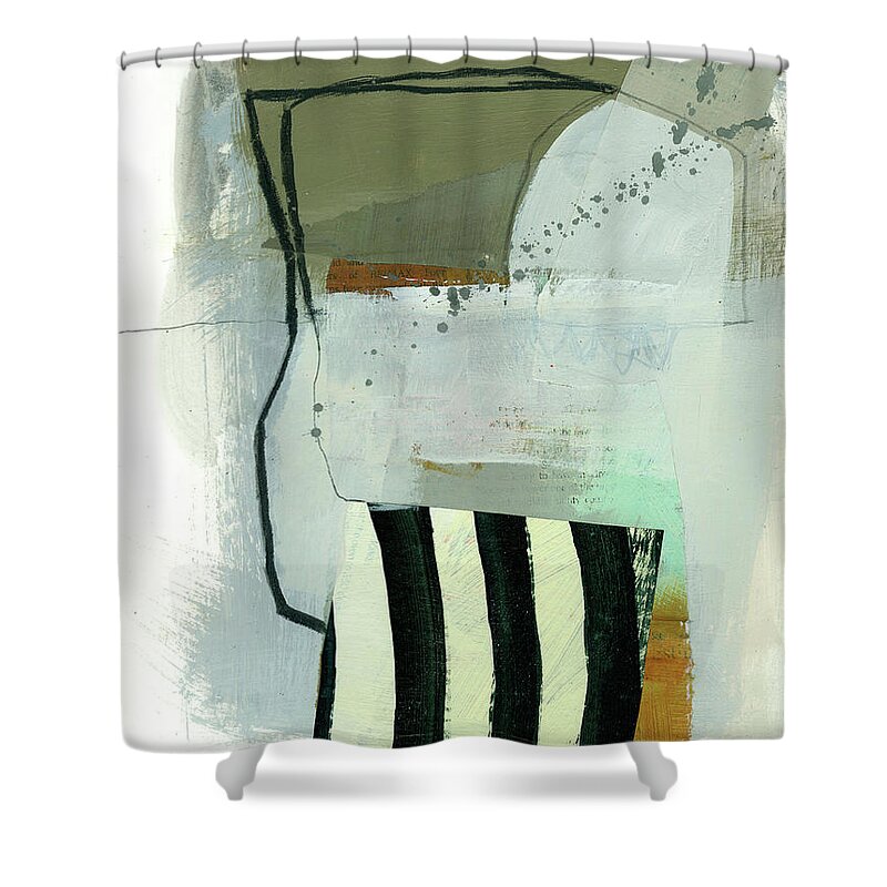 Abstract Art Shower Curtain featuring the painting Wired #13 by Jane Davies