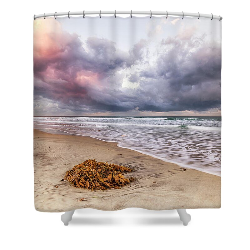 Beach Shower Curtain featuring the photograph Nature's Show At Ponto Beach by Joseph S Giacalone