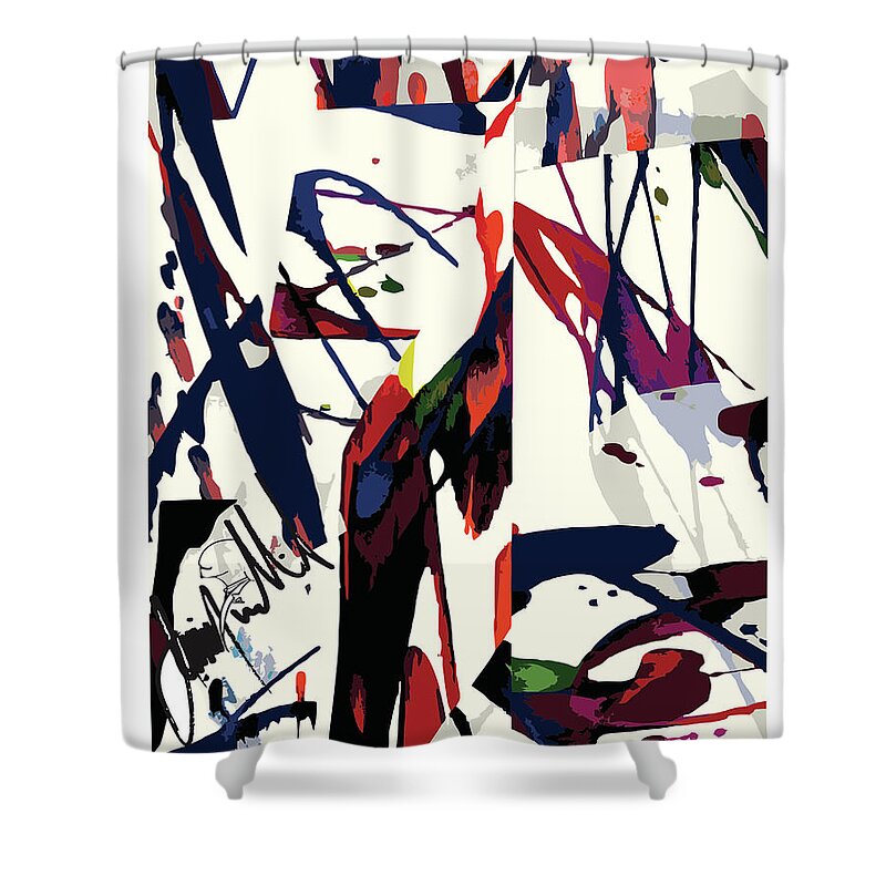  Shower Curtain featuring the digital art Wolf by Jimmy Williams