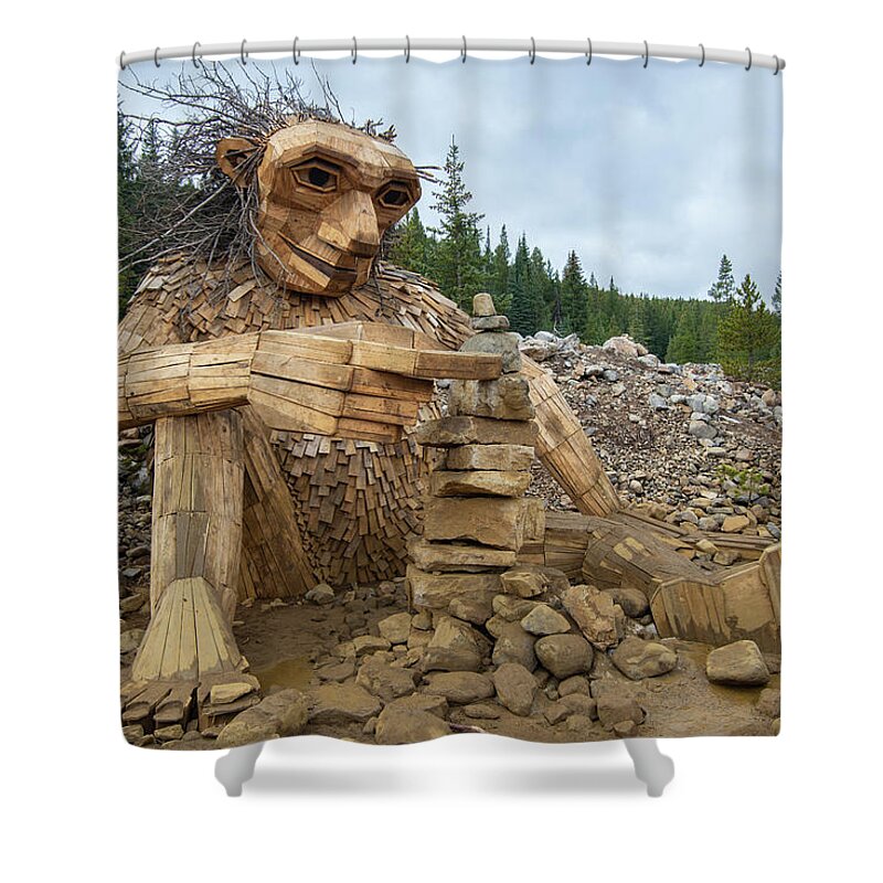 Colorado Shower Curtain featuring the photograph Wood Man by Dmdcreative Photography