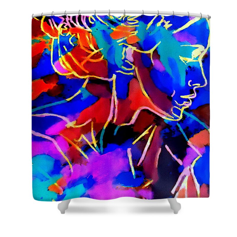 Affordable Original Paintings Shower Curtain featuring the painting Inner depths by Helena Wierzbicki