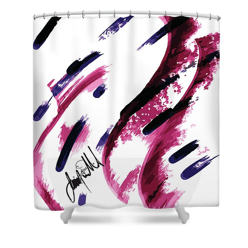  Shower Curtain featuring the digital art Worm by Jimmy Williams
