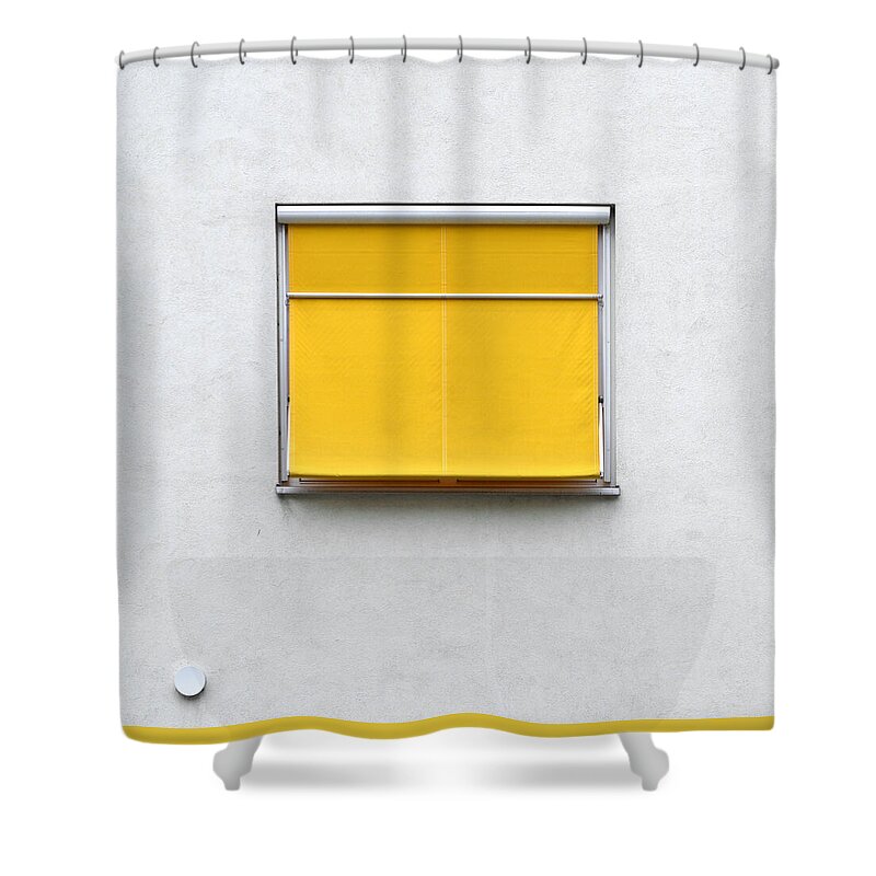 Urban Shower Curtain featuring the photograph Square - Yellow Blind by Stuart Allen