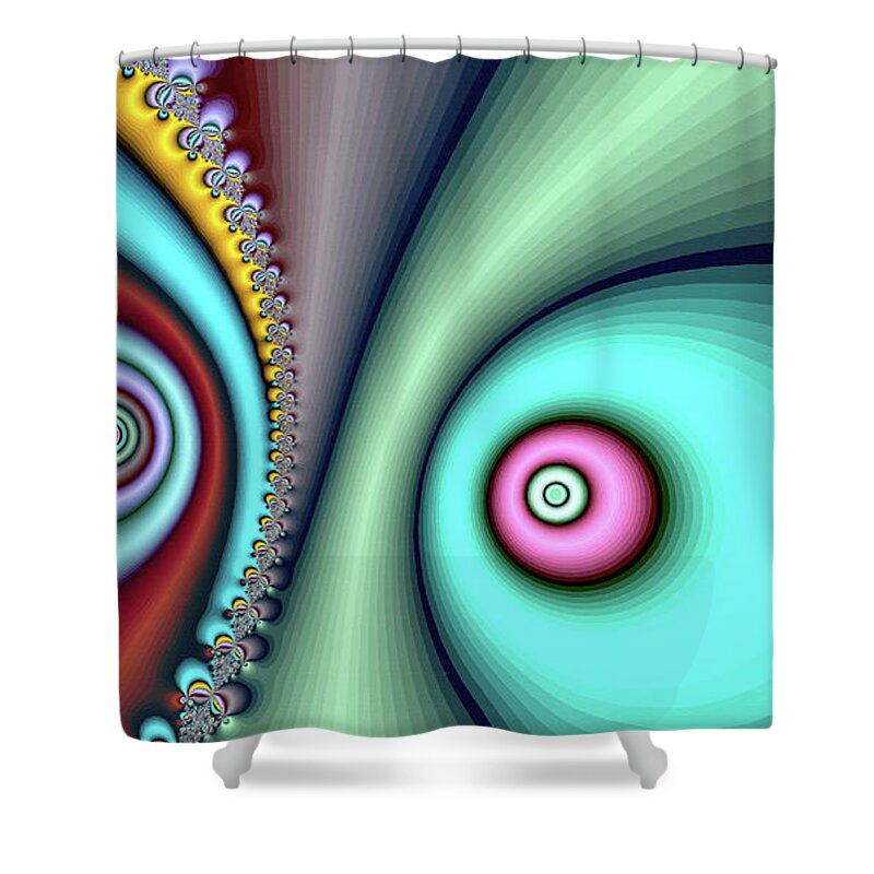 Abstract Shower Curtain featuring the digital art Yin Yang Blue Fine Art by Don Northup