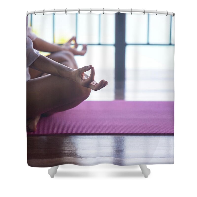 People Shower Curtain featuring the photograph Yoga by Webphotographeer