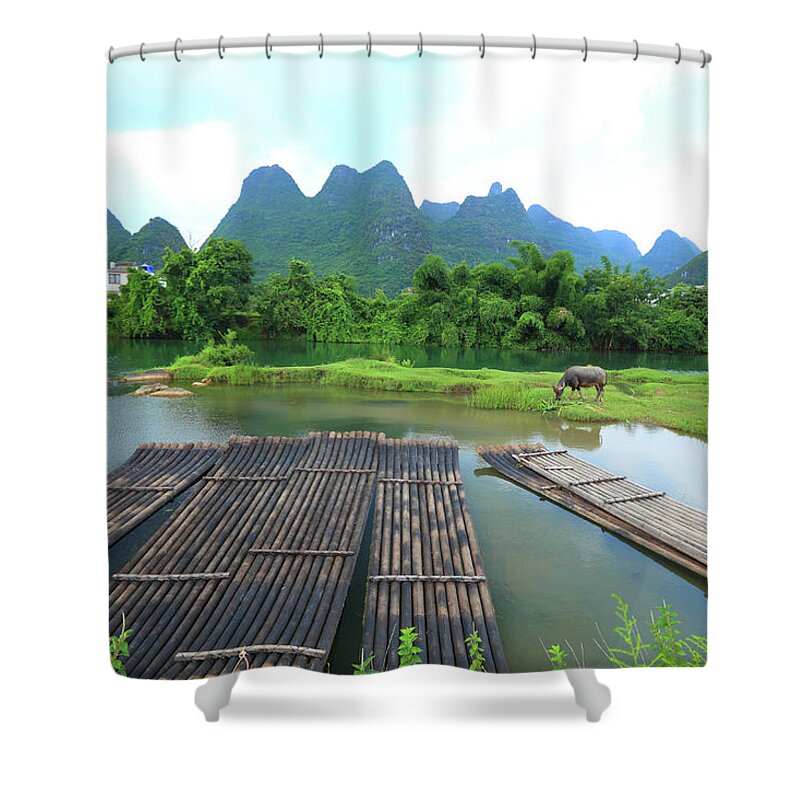 Scenics Shower Curtain featuring the photograph Yulong River by Bihaibo