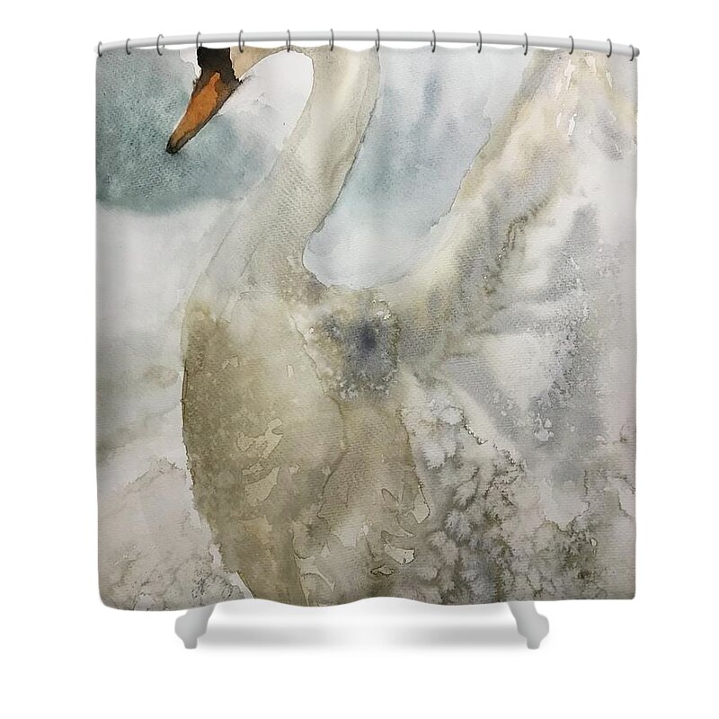0322021 Shower Curtain featuring the painting 0322021 by Han in Huang wong