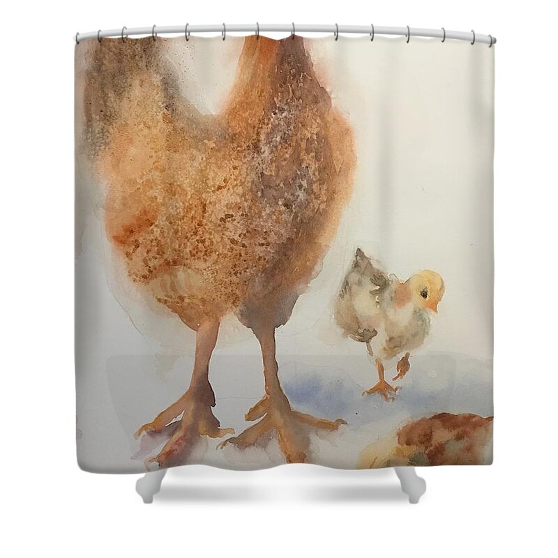 0342021 Shower Curtain featuring the painting 0342022 by Han in Huang wong