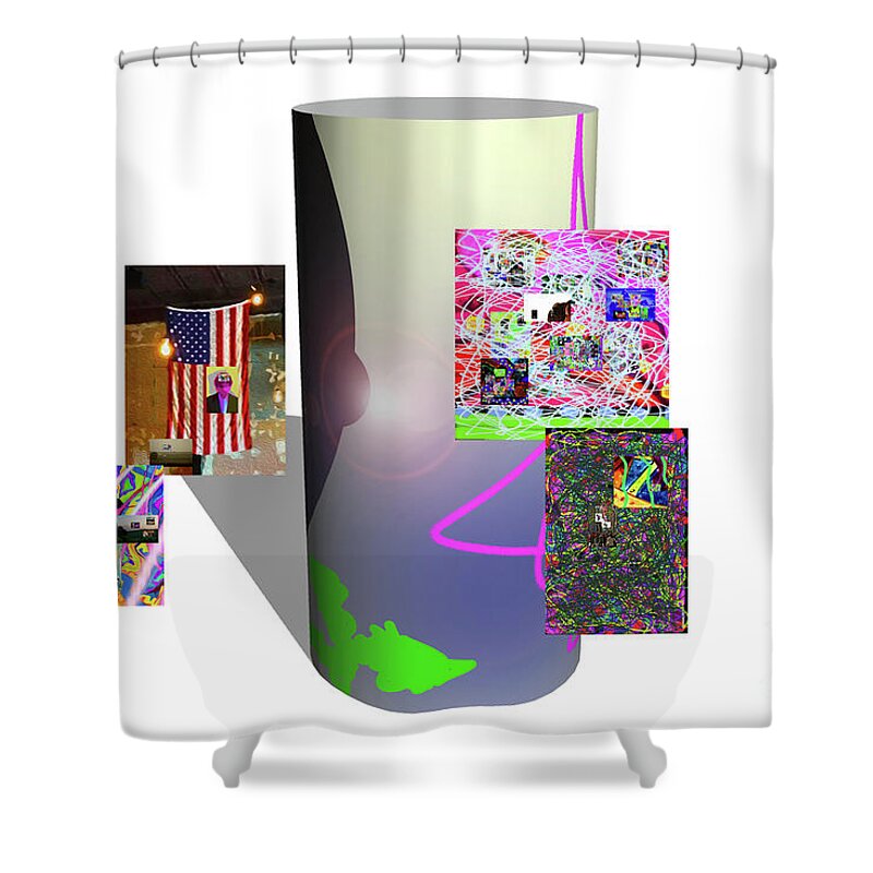 Walter Paul Bebirian: Volord Kingdom Art Collection Grand Gallery Shower Curtain featuring the digital art 1-17-2020c by Walter Paul Bebirian