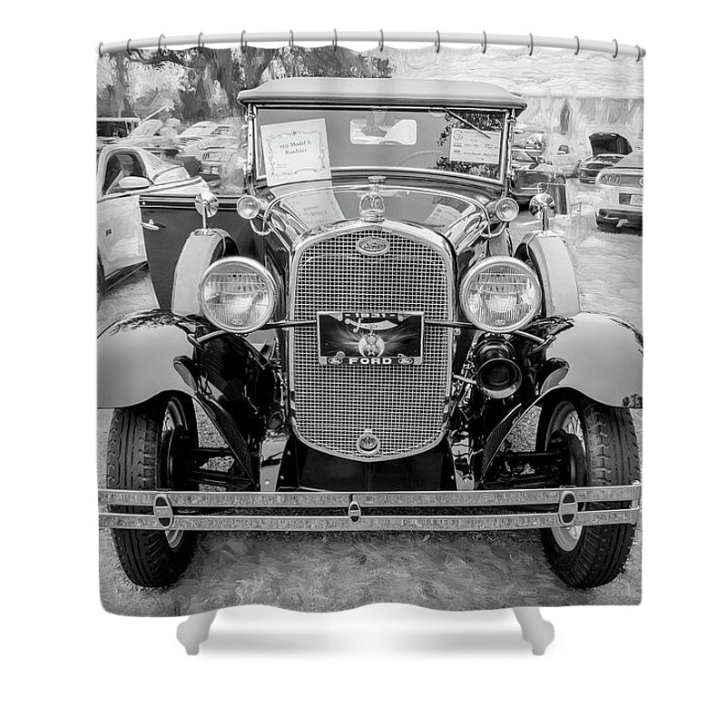 1931 Ford Model A Roadster Shower Curtain featuring the photograph 1931 Ford Model A Roadster X116 by Rich Franco