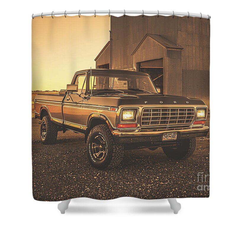 Ford Shower Curtain featuring the photograph 1979 Ford F150 Custom by Christopher Thomas