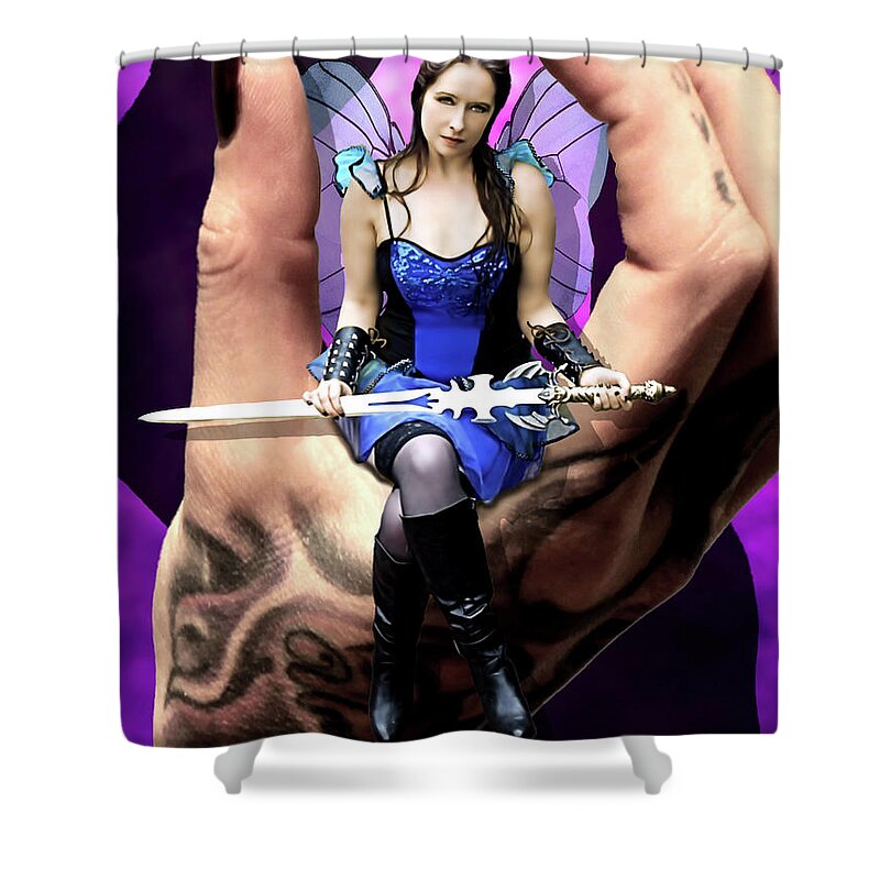 Fairy Shower Curtain featuring the photograph A fairy In The Hand #2 by Jon Volden