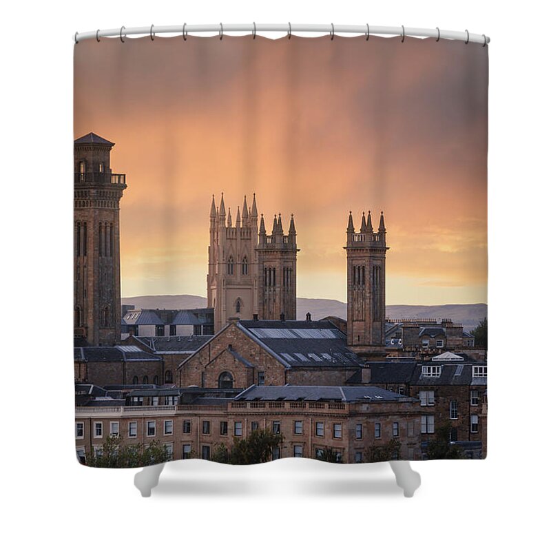 Orange Shower Curtain featuring the photograph A Glasgow City View by Rick Deacon