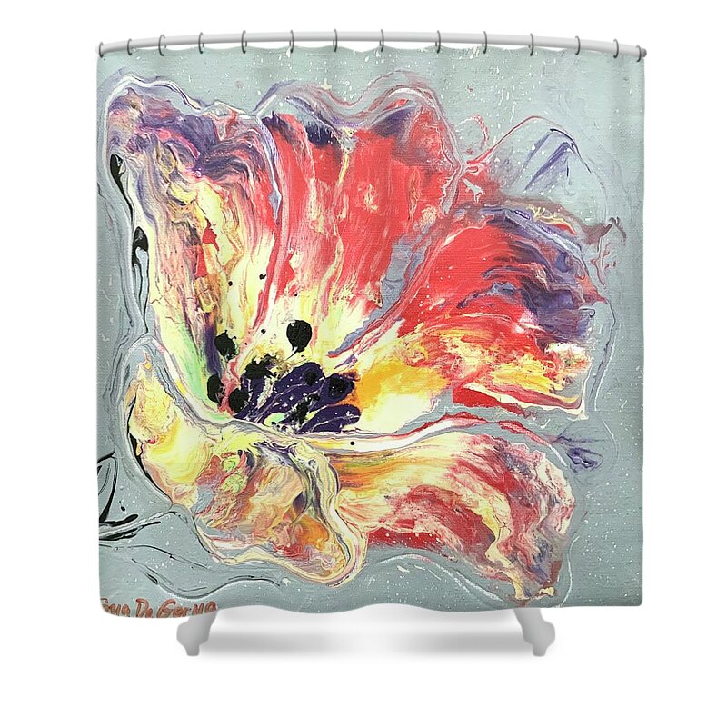 Floral.flowers Shower Curtain featuring the painting Abstract Flower #2 by Gina De Gorna