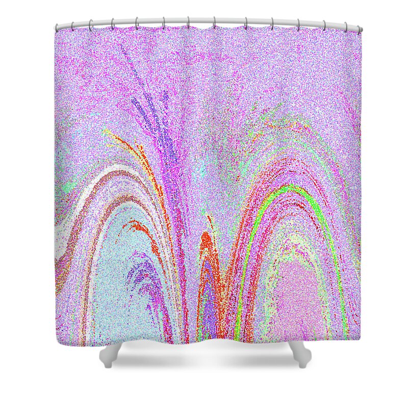 Pointillism Shower Curtain featuring the digital art Abstract Wave 6 by Tracy-Ann Marrison