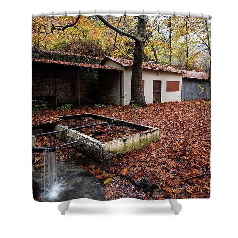 Autumn Shower Curtain featuring the photograph Autumn Landscape by Michalakis Ppalis