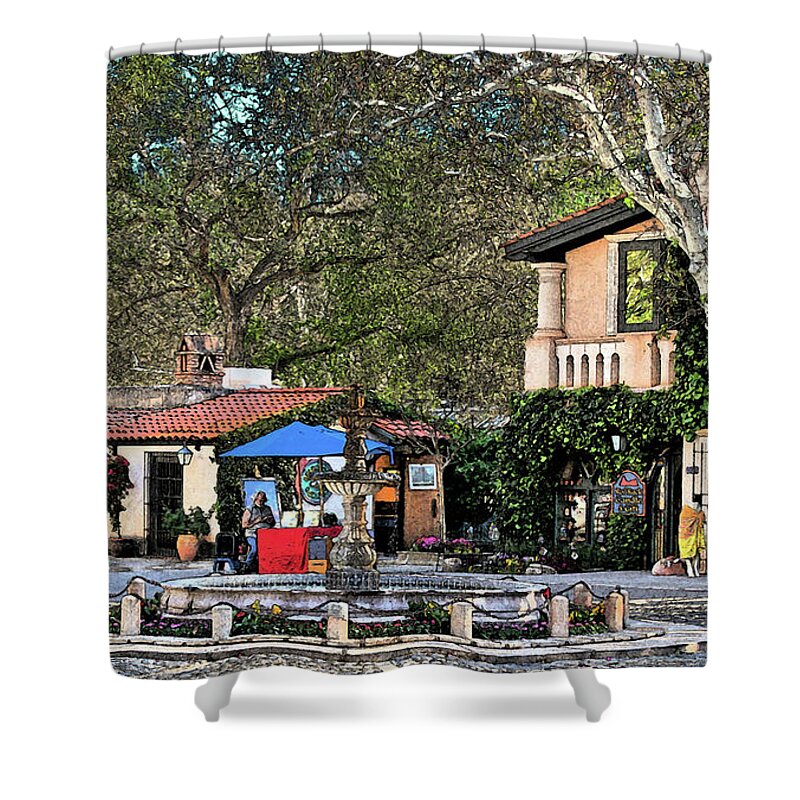 Paintings Shower Curtain featuring the photograph Autumn Morning at Tlaquepaque #2 by Al Judge