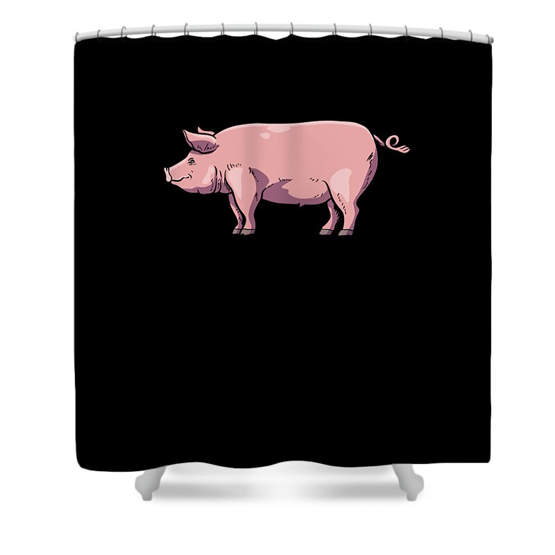 Bacon Shower Curtain featuring the digital art Bacon Meat Pork BBQ Barbecue Breakfast #1 by Mercoat UG Haftungsbeschraenkt