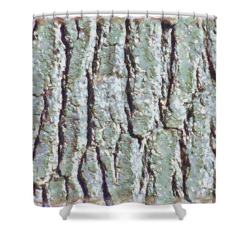 Bark Shower Curtain featuring the mixed media Bark Texture by Christopher Reed