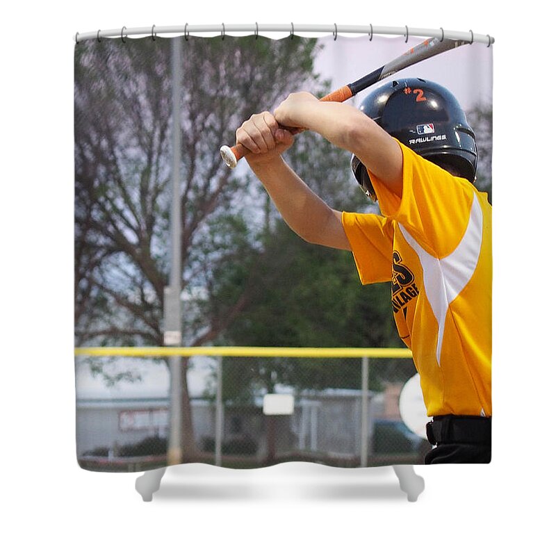 Sports Shower Curtain featuring the photograph Batter Up by C Winslow Shafer