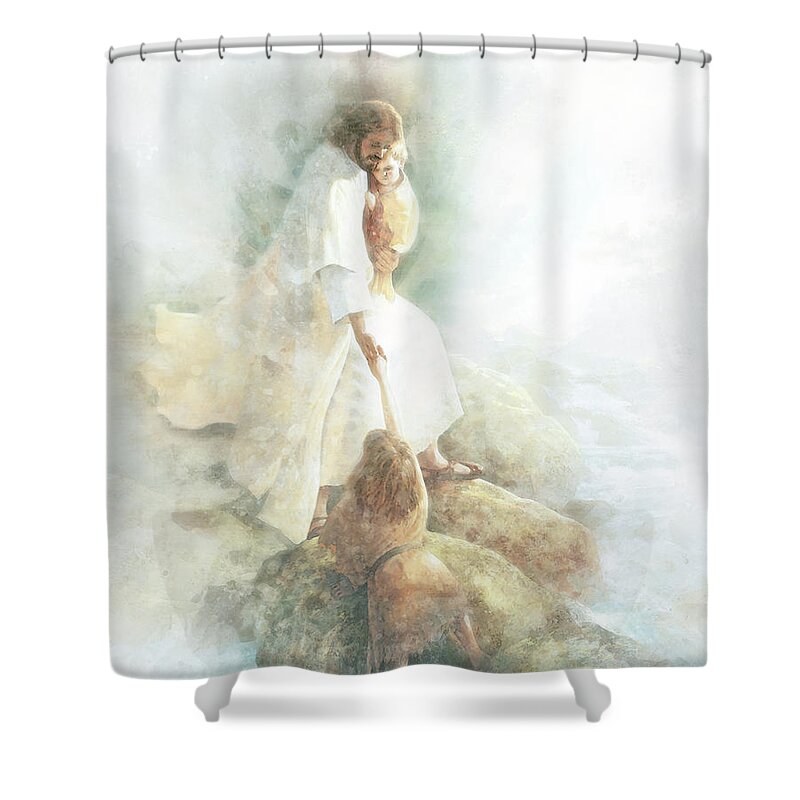 Jesus Shower Curtain featuring the painting Be Not Afraid #1 by Greg Olsen