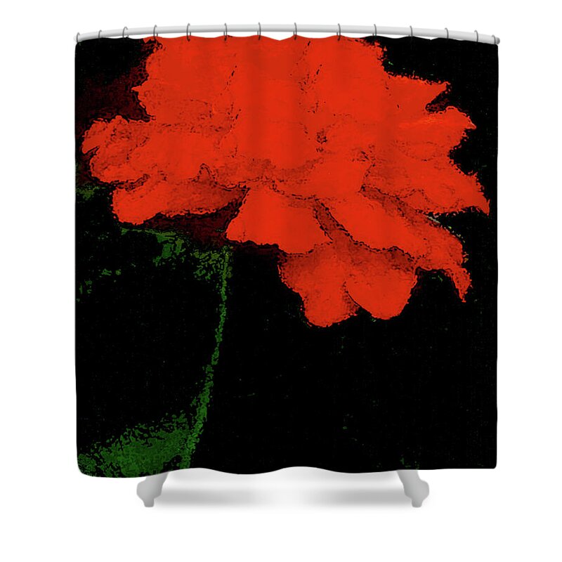 Red Flower Peggy Cooper-hendon Photography Digital Impressionism Watercolor Effect Photo Illustration Flowers Floral Plants Nature Impressionism Impressionist Prints Canvas Mugs Shower Curtains Tote Clutch Bag Towels Throw Pillows Phone Cases Beach Home Office Goods Decorating Interior Design Galleries Gifts Women Girls Dainty Delicate Designer Greeting Cards Shower Curtain featuring the photograph Best of Show 6 #1 by Peggy Cooper-Hendon