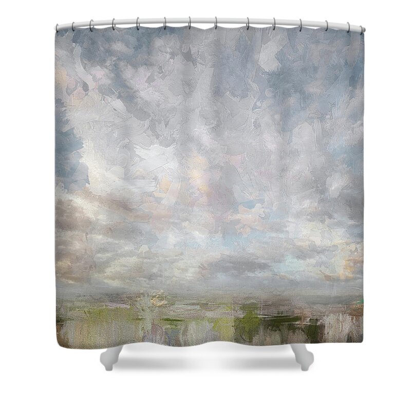 Sea Shower Curtain featuring the photograph Big Sky on the Basin by Karen Lynch
