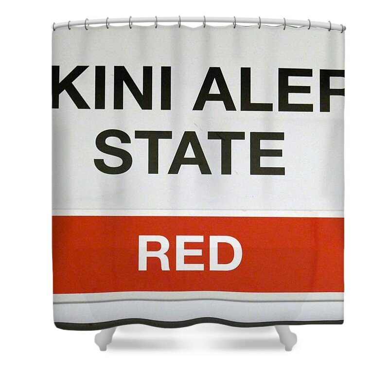 Nuclear Shower Curtain featuring the photograph Bikini Alert State Red #1 by Ian Hutson