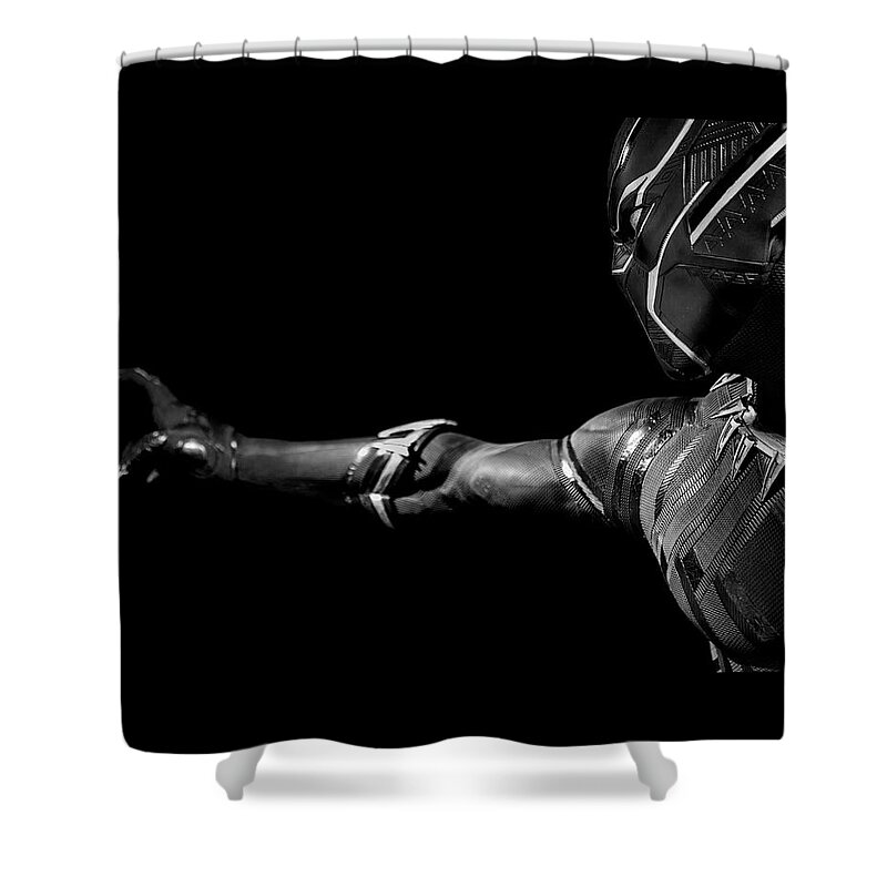 Black Shower Curtain featuring the photograph Black Panther #1 by Worldwide Photography