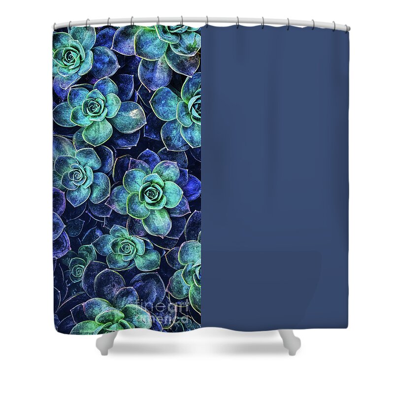 Blue Shower Curtain featuring the digital art Blue And Green Abstract Art by Phil Perkins