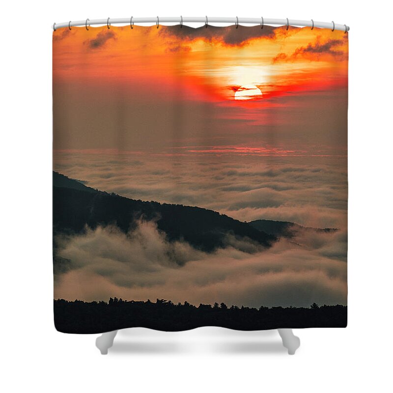 Sunrise Shower Curtain featuring the photograph Blue Ridge Sunrise #1 by Minnie Gallman