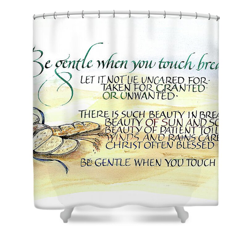 Baker Shower Curtain featuring the painting Bread by Judy Dodds
