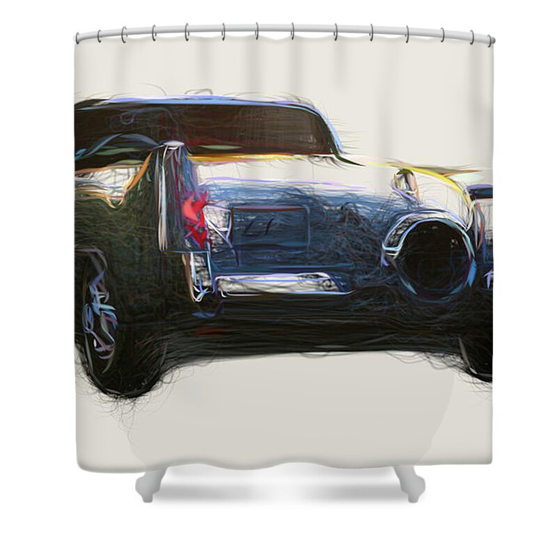 Buick Shower Curtain featuring the digital art Buick LeSabre Concept Drawing #1 by CarsToon Concept