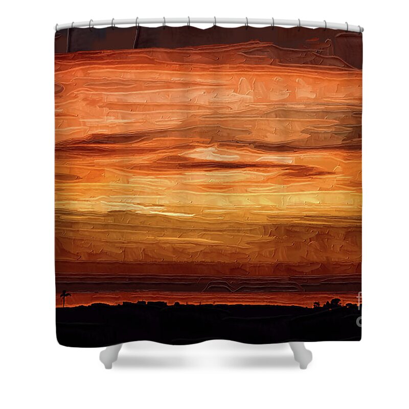 Carlsbad-california Shower Curtain featuring the digital art Carlsbad Sunset by Kirt Tisdale
