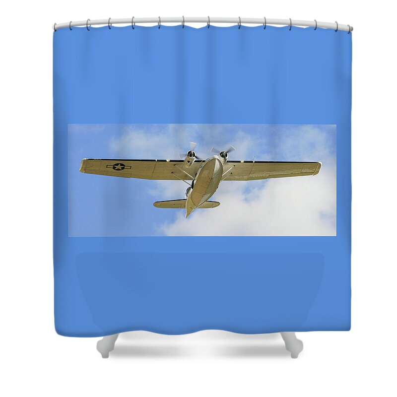 Seaplane Shower Curtain featuring the photograph Catalina Seaplane G-PBYA #1 by Gordon James