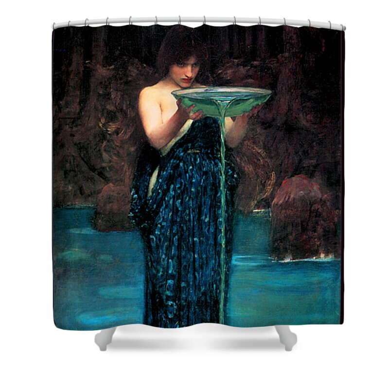 Circe Shower Curtain featuring the painting Circe Invidiosa 1892 #1 by John William Waterhouse
