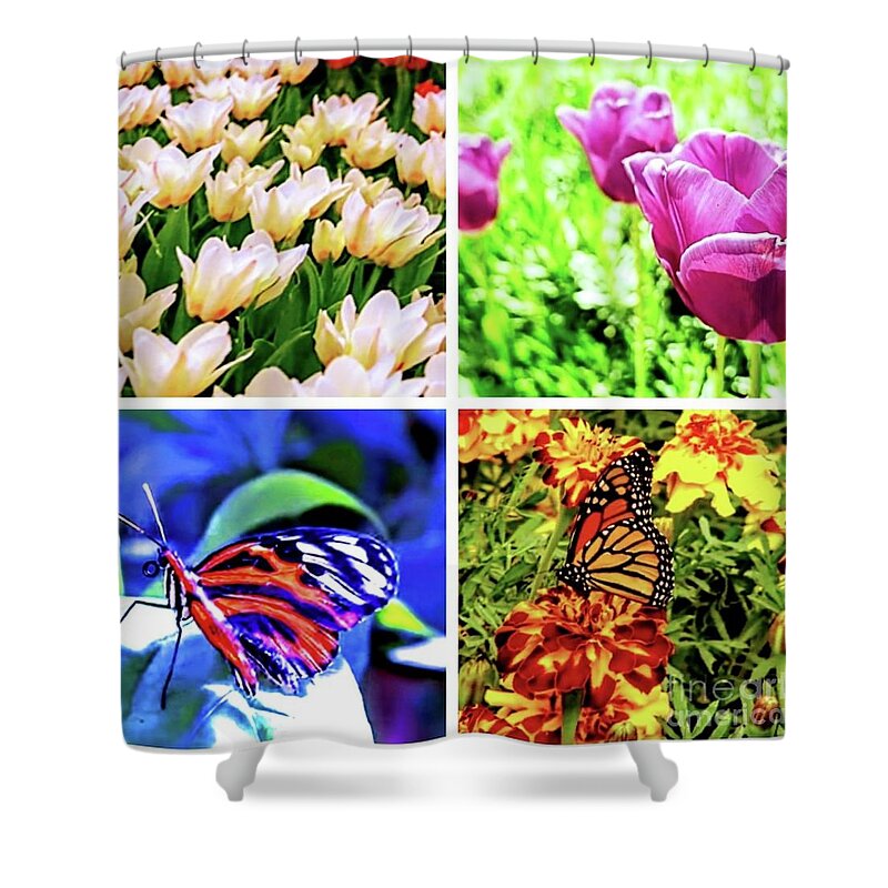 Flower Shower Curtain featuring the photograph Collage Flowers #1 by Yvonne Padmos