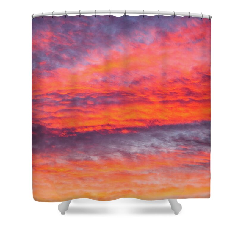 Colorful Shower Curtain featuring the photograph Colorful cloudscape at sunset #1 by Fabiano Di Paolo