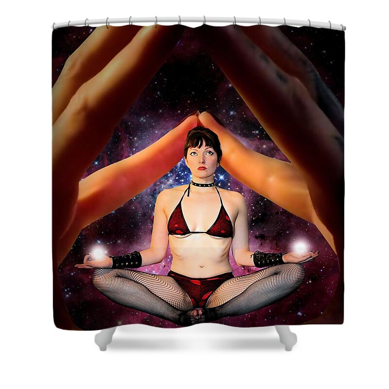 Fantasy Shower Curtain featuring the photograph Cosmic Balance by Jon Volden