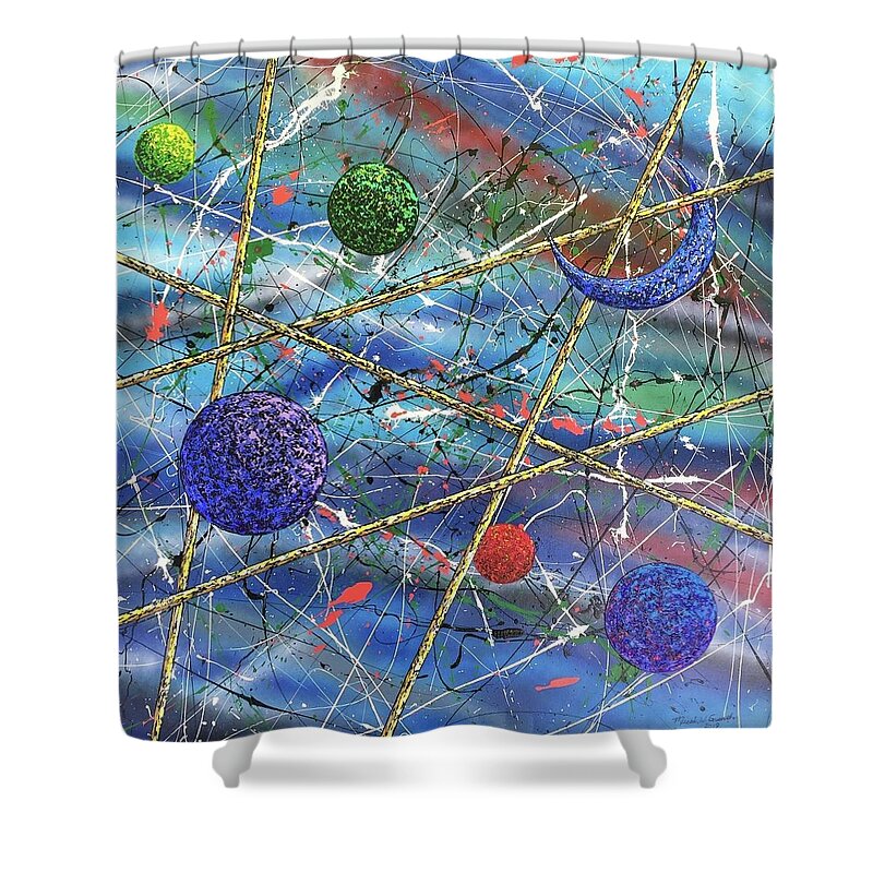 Abstract Shower Curtain featuring the painting Crescent #2 by Micah Guenther