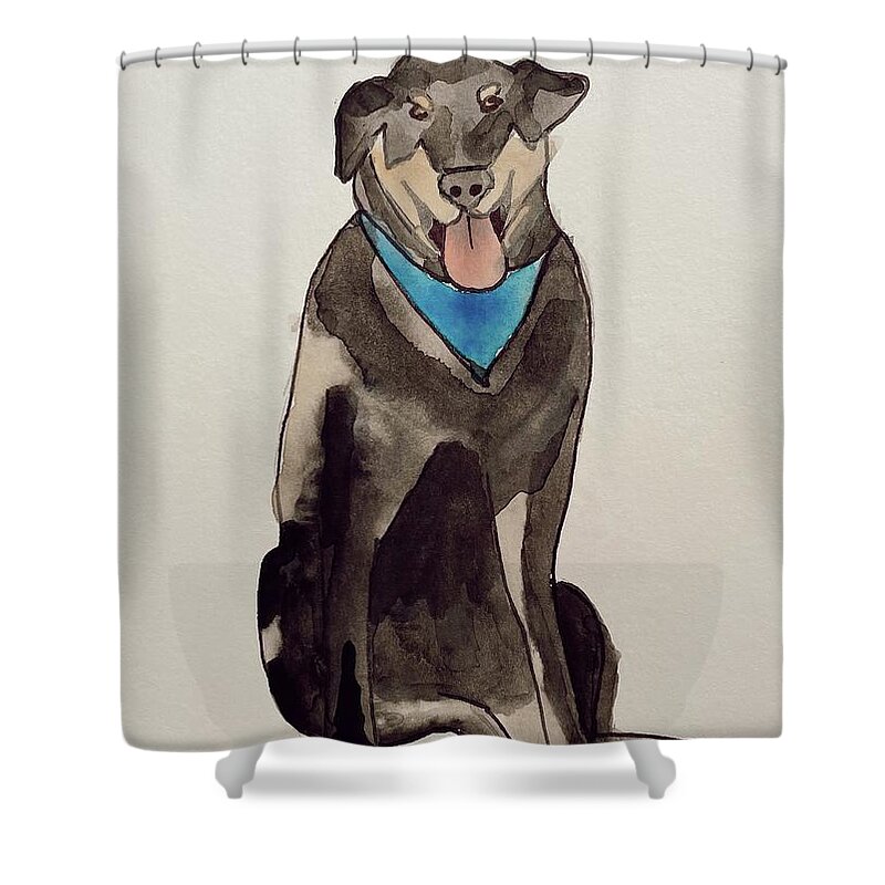  Shower Curtain featuring the painting Custom order Christian LeMay #1 by Meredith Palmer