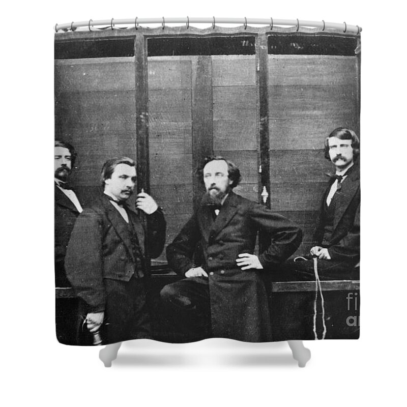 1870 Shower Curtain featuring the photograph DAVENPORT BROTHERS, c1870 #1 by Granger