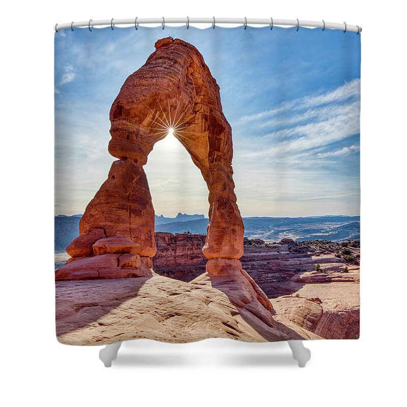Delicate Arch Arches National Park Utah Shower Curtain featuring the photograph Delicate Arch Arches National Park Utah #1 by Dustin K Ryan