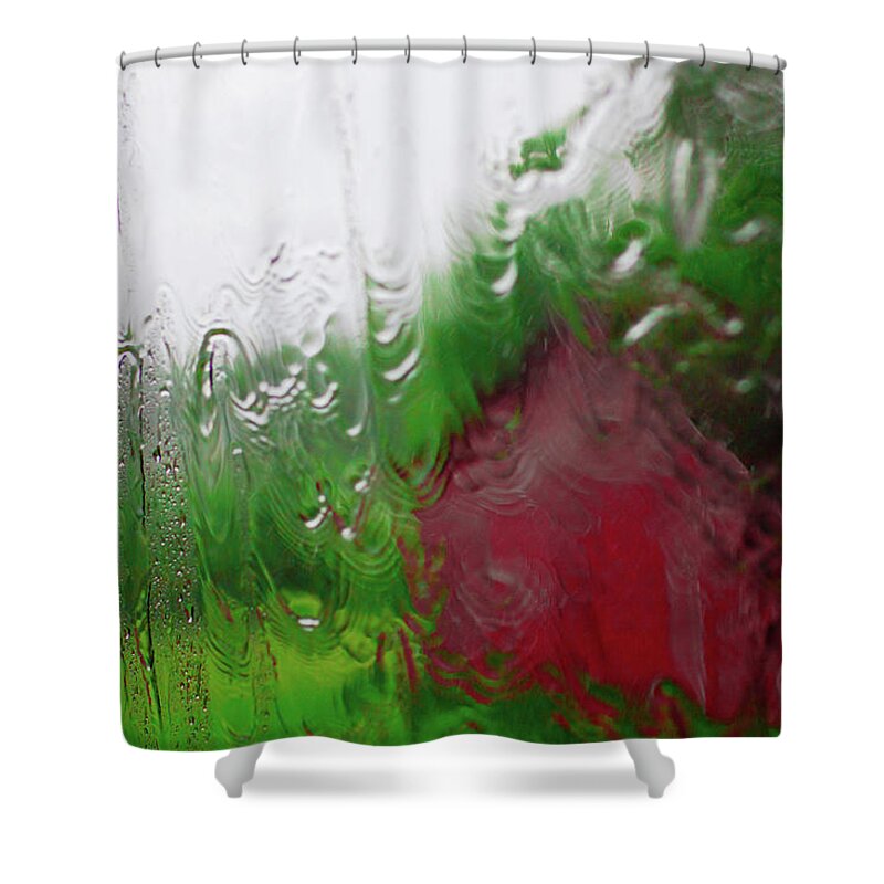 Red Shower Curtain featuring the photograph A Surface Gaining Red by Cynthia Dickinson