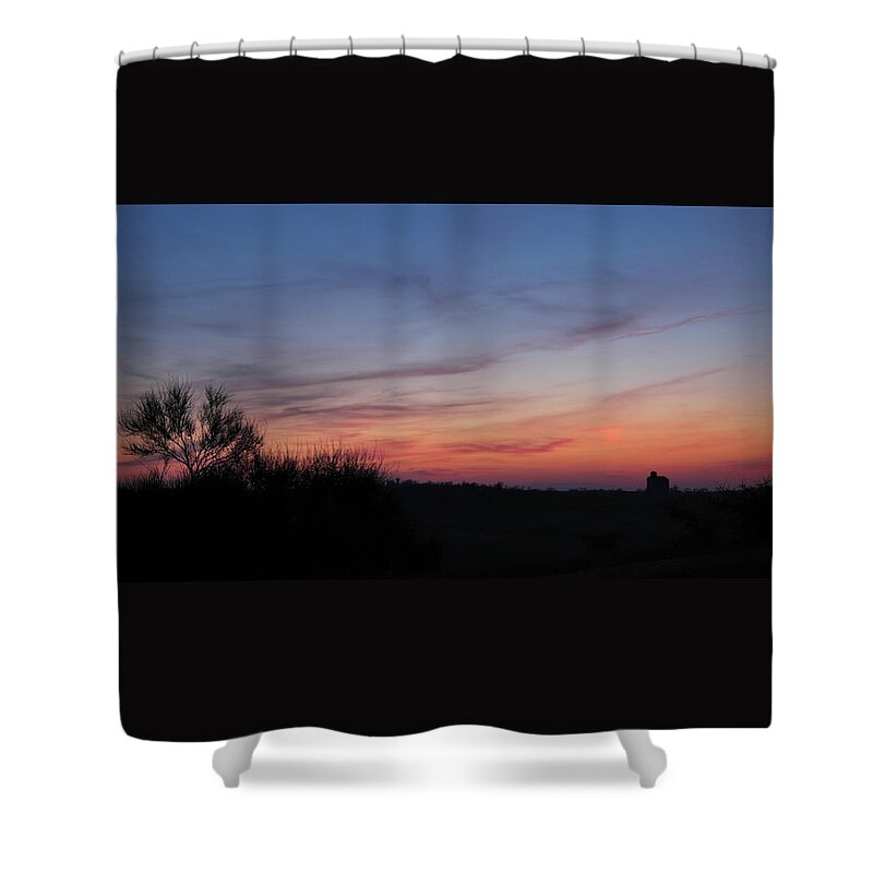 Landscape Shower Curtain featuring the photograph Fictitious Sun by Karine GADRE