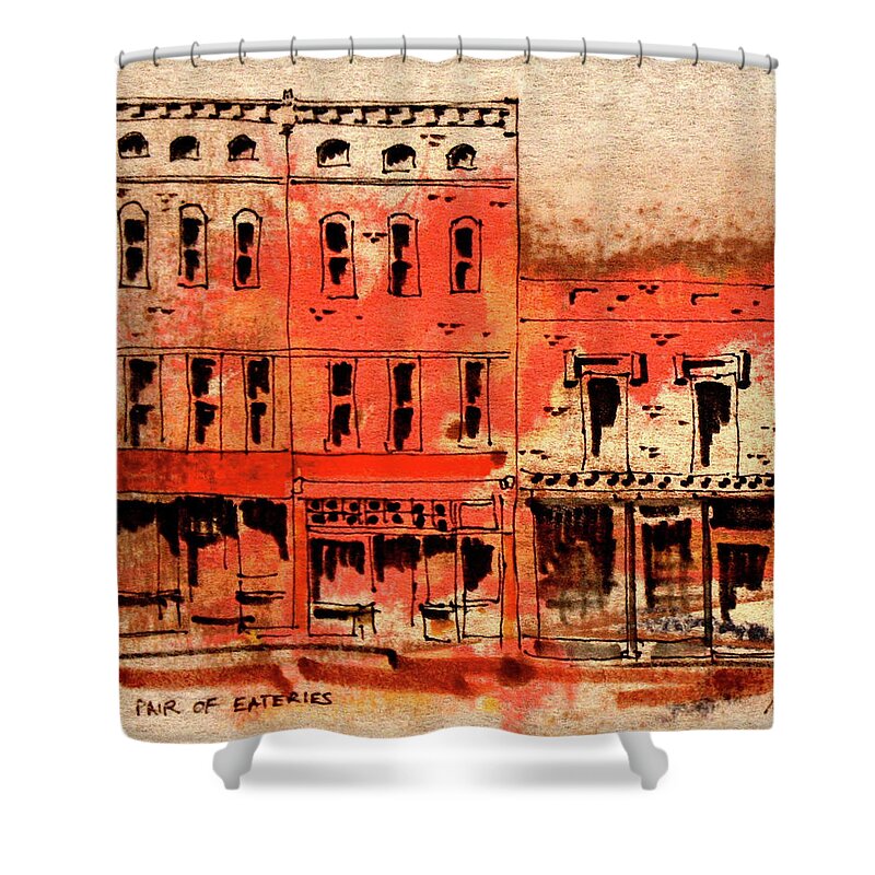 Architecture Shower Curtain featuring the drawing Fine Dining by William Renzulli