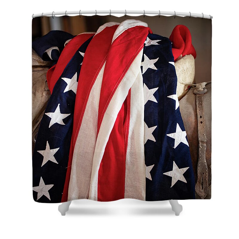 American Flag Shower Curtain featuring the photograph Flag of Freedom #2 by Pamela Steege