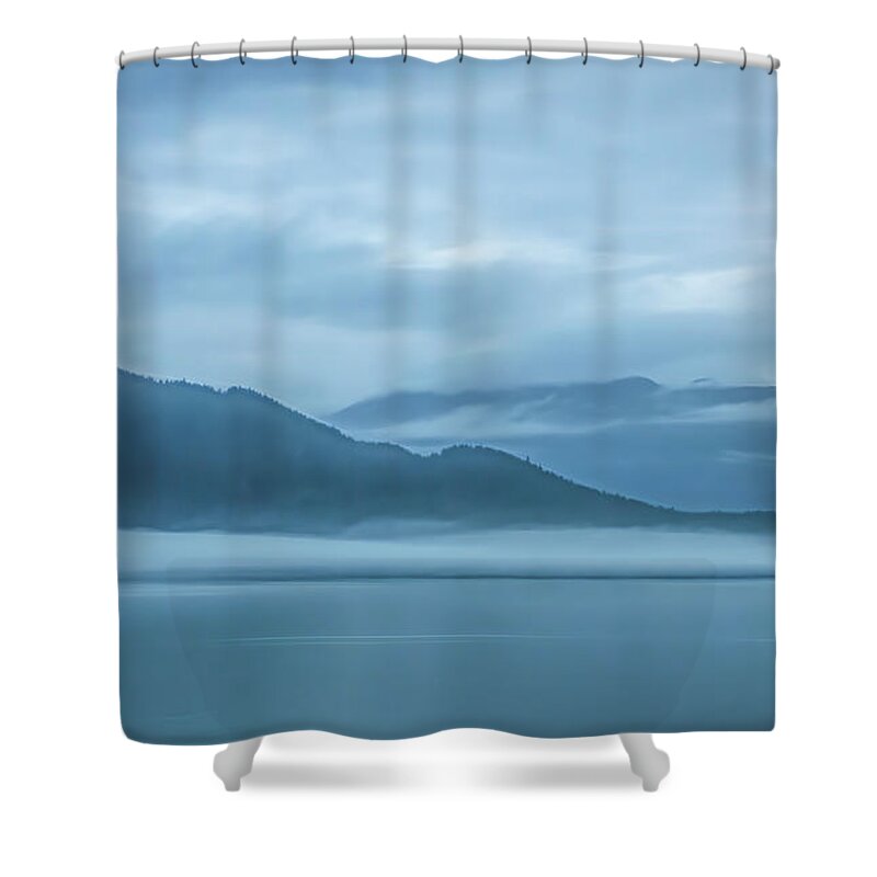 Alaska Shower Curtain featuring the photograph Foggy Morning in Juneau by Marcy Wielfaert