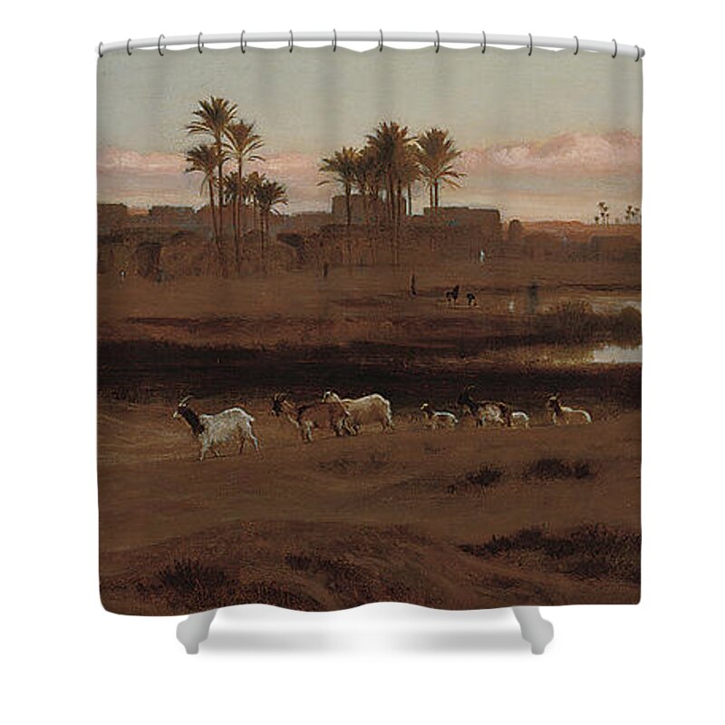Frederick Goodall (british Shower Curtain featuring the painting Frederick Goodall #1 by Artistic Rifki