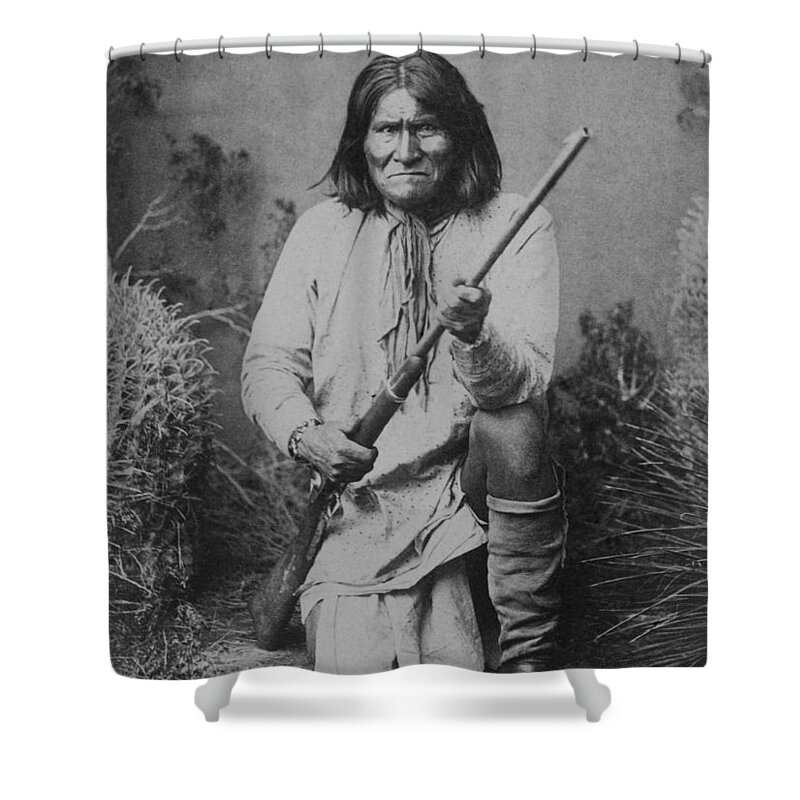 Geronimo Shower Curtain featuring the photograph Geronimo - Black and White #2 by David Hinds